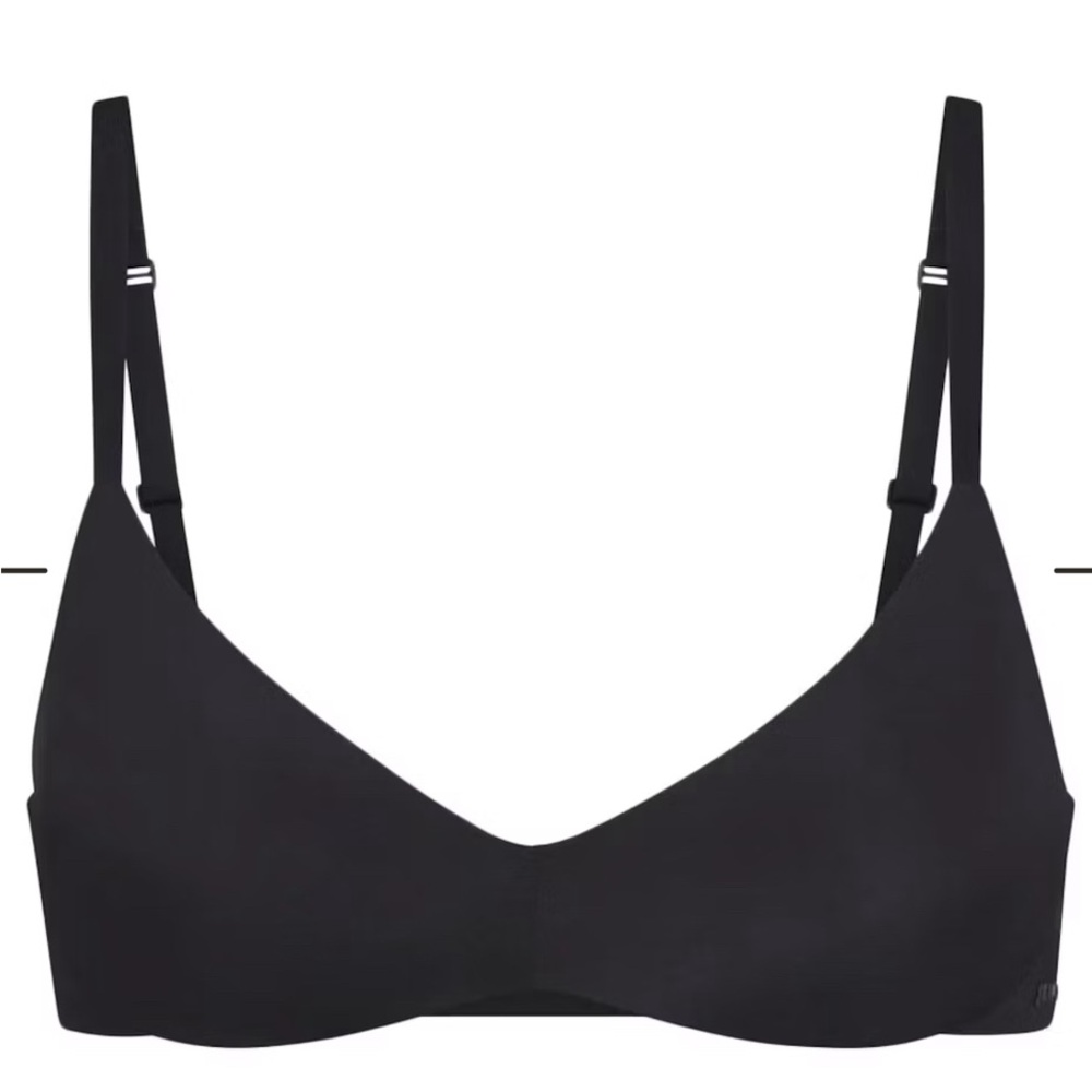 SKIMS WIRELESS FORM PUSH-UP PLUNGE BRA ONYX / 36 / A NWT